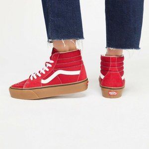 NWOB Red Platform SK8_HI Vans -- Size 7